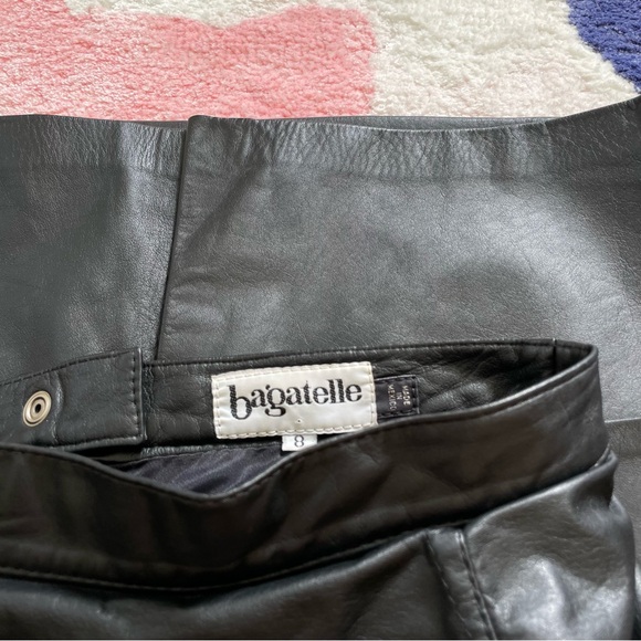 Bagatelle VTG vintage tiered 100% genuine leather skirt size 8 (26" meas. waist) - Picture 6 of 7